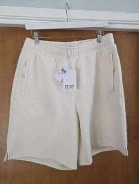 Men's Ivory Textured Shorts Joggers Jason Wu Large